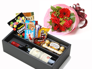 Sparkling Juice & Sweets Box & Choose Bouquet