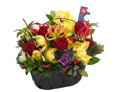 迎春アレンジ「絢爛」(けんらん)の通販・宅配・販売